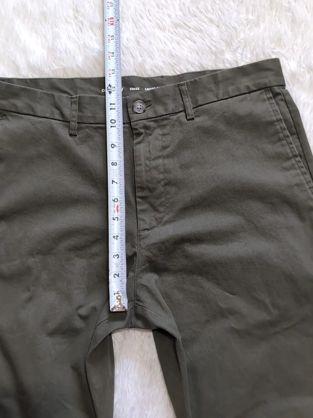 Old Navy Olive Green Loose Taper Built-In Flex Chino Ankle Pants Size 33x32 - Picture 14 of 15